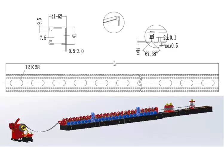 strut channel roll forming machine strut channel roll forming machine